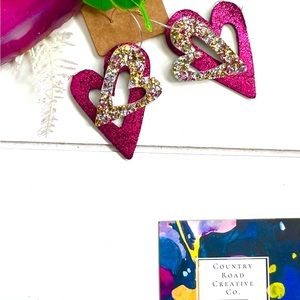 Valentine’s Day Earrings, Heart Hoops, Galentine’s Day, Hearts